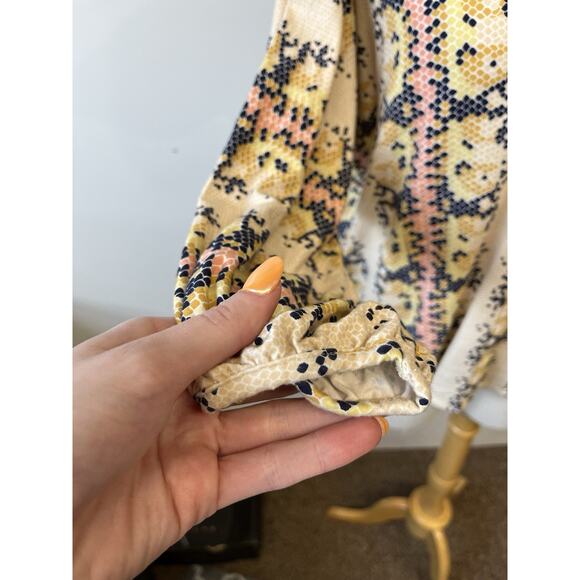 Porridge Anthropologie Sz Small Yellow Honeycomb Button Down Long Sleeve - Picture 3 of 11